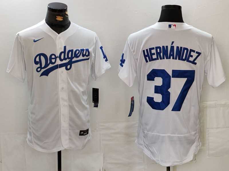 Men%27s Los Angeles Dodgers #37 Teoscar Hernandez White Flex Base Stitched Jersey->los angeles dodgers->MLB Jersey